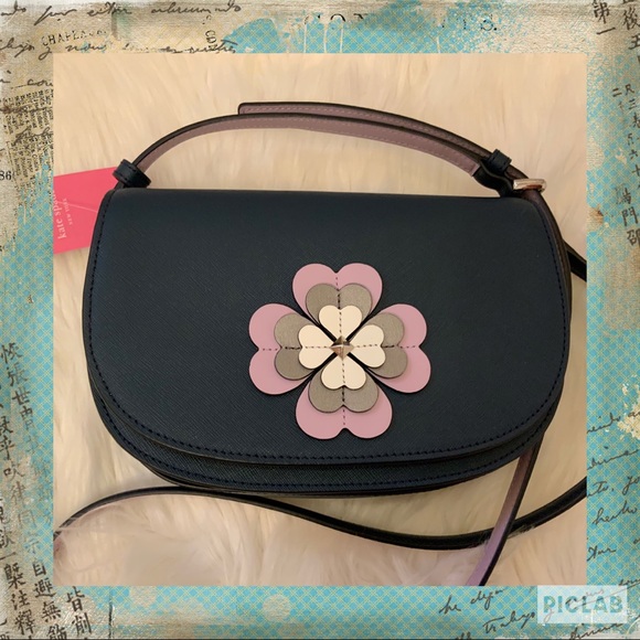 Kate Spade Reiley Flower Appliqué Flap Crossbody